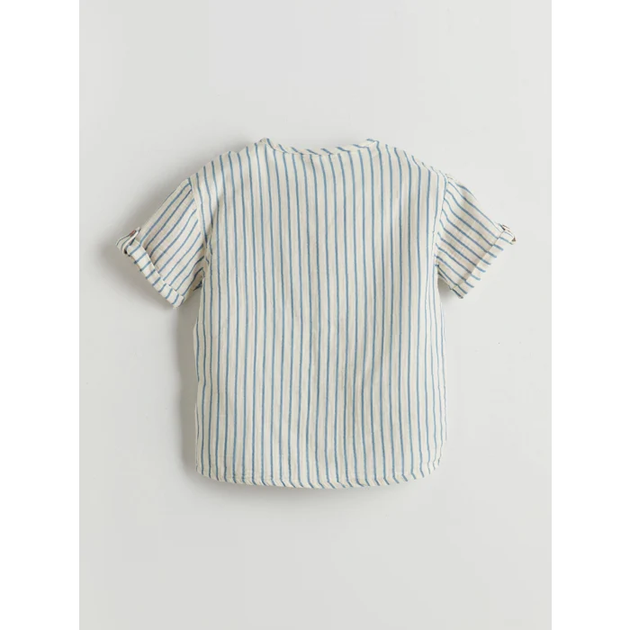 LCW Kids Bej Çizgili Erkek Çocuk Gömlek ve Şort 2li