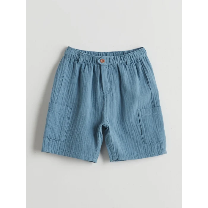 LCW Kids Bej Çizgili Erkek Çocuk Gömlek ve Şort 2li