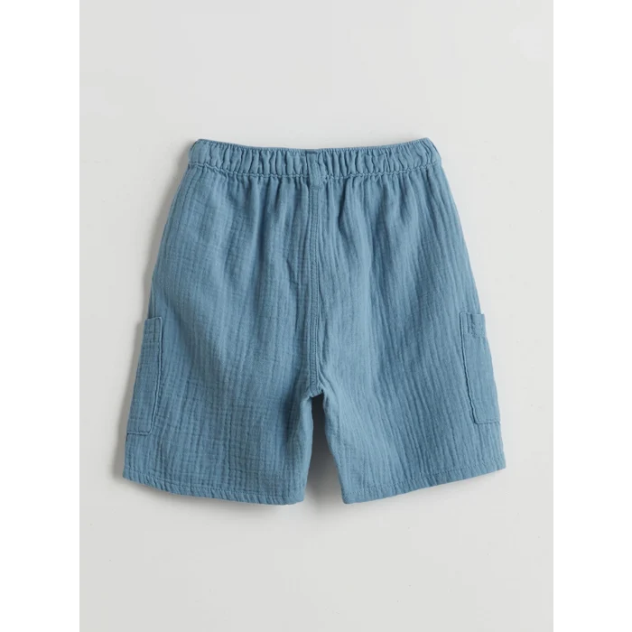 LCW Kids Bej Çizgili Erkek Çocuk Gömlek ve Şort 2li