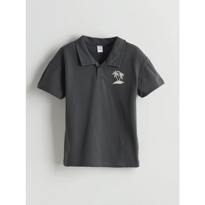 LCW Kids Antrasit Baskılı Erkek Çocuk Tişört ve Şort 2li