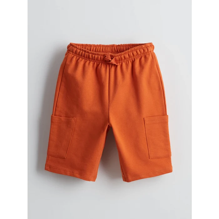 LCW Kids Bej Bisiklet Yaka Baskılı Erkek Çocuk Tişört ve Şort 2li