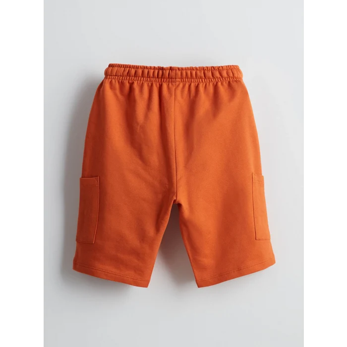 LCW Kids Bej Bisiklet Yaka Baskılı Erkek Çocuk Tişört ve Şort 2li