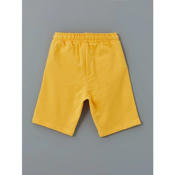 LCW Kids Bej Bisiklet Yaka Baskılı Erkek Çocuk Tişört ve Şort 2li