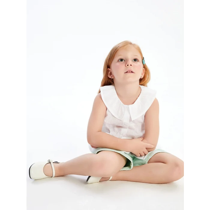 LCW Kids Beyaz Bebe Yaka Kız Çocuk Bluz
