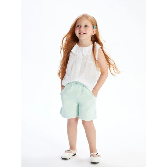 LCW Kids Beyaz Bebe Yaka Kız Çocuk Bluz