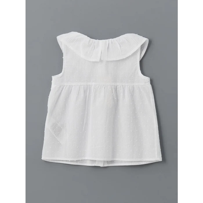 LCW Kids Beyaz Bebe Yaka Kız Çocuk Bluz