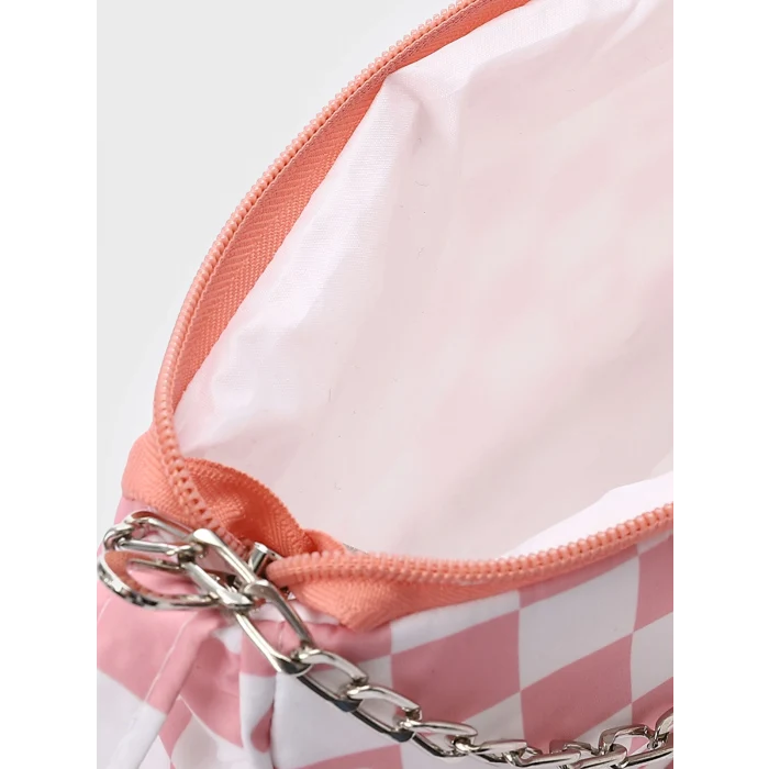 LCW ACCESSORIES Pembe Ekose Desenli Kız Çocuk Baget Çanta