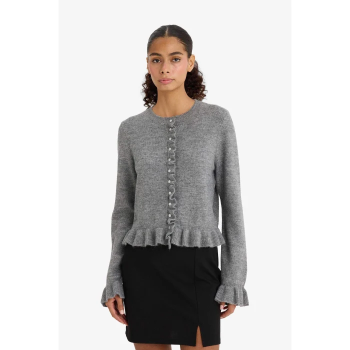 Defacto W9018 Siyah 	A Kesim Normal Bel Basic Düz Yırtmaçlı Siyah Mini Etek