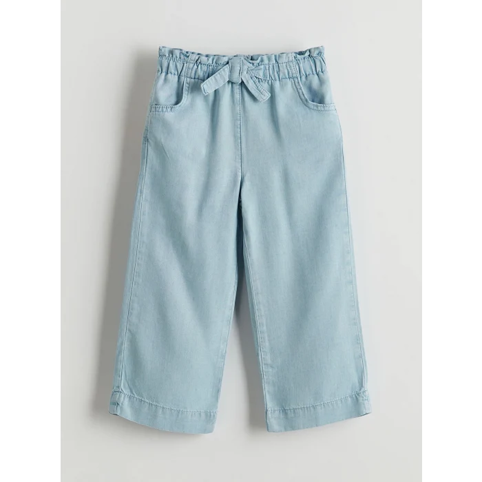 LCW Kids Mavi Beli Lastikli Rahat Kız Çocuk Jean Pantolon