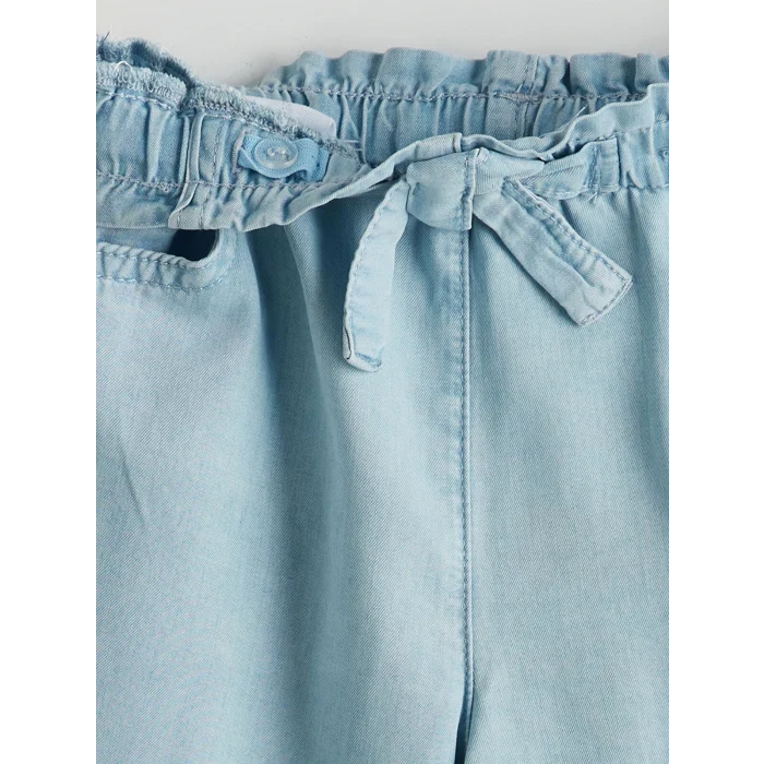 LCW Kids Mavi Beli Lastikli Rahat Kız Çocuk Jean Pantolon