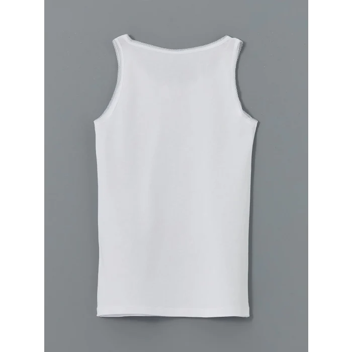 LCW Kids Beyaz Bisiklet Yaka Kız Çocuk Atlet 2li