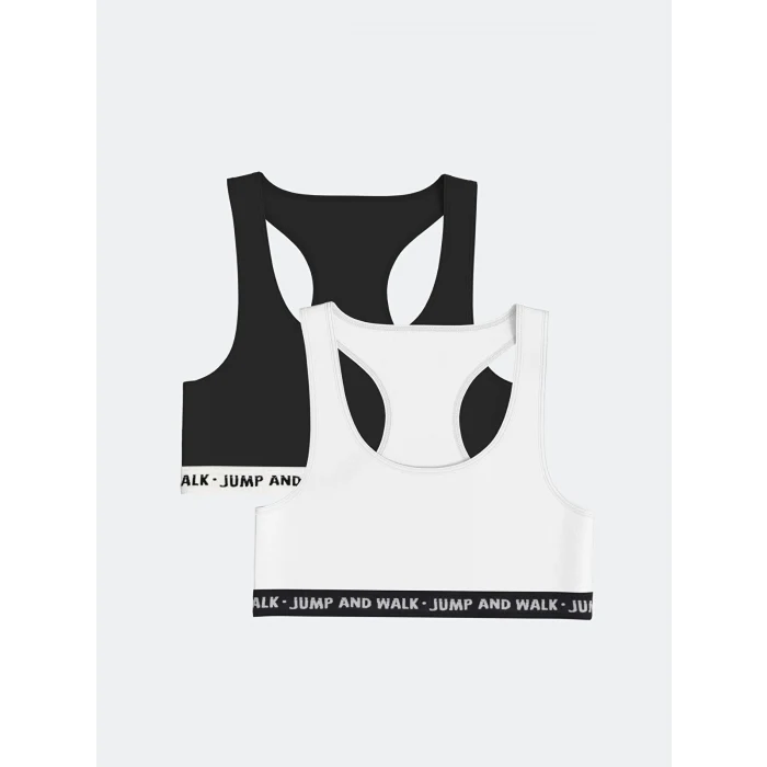 LCW Kids Siyah Baskılı Kız Çocuk Büstiyer 2li