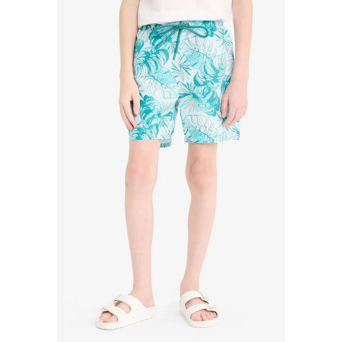 Defacto E5182 Mavi Erkek Çocuk Floral Deniz Şortu