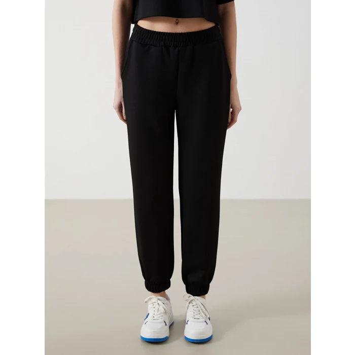 XSIDE ACTIVE Siyah Beli Lastikli Kadın Jogger Eşofman Altı