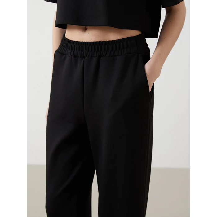 XSIDE ACTIVE Siyah Beli Lastikli Kadın Jogger Eşofman Altı