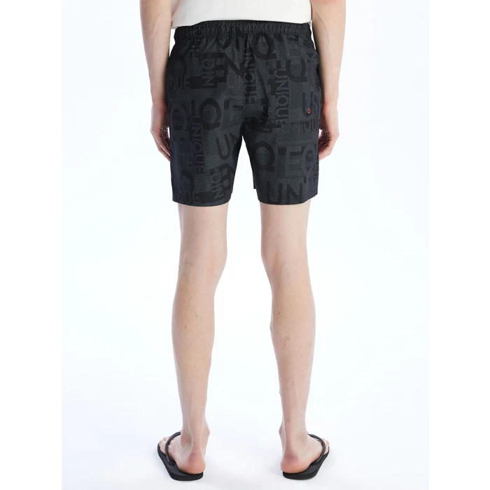 XSIDE Siyah Kısa Boy Desenli Erkek Deniz Şortu