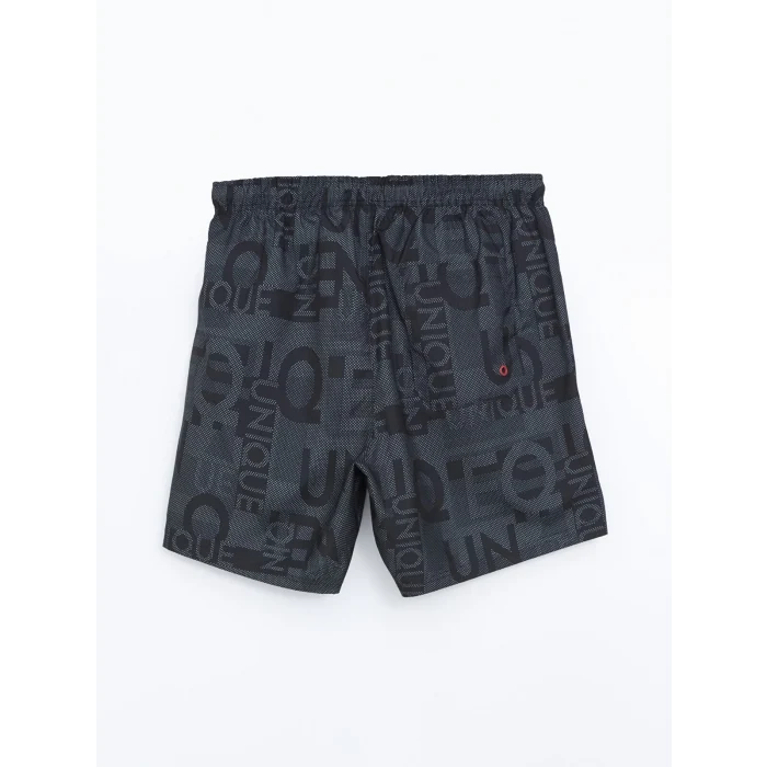 XSIDE Siyah Kısa Boy Desenli Erkek Deniz Şortu