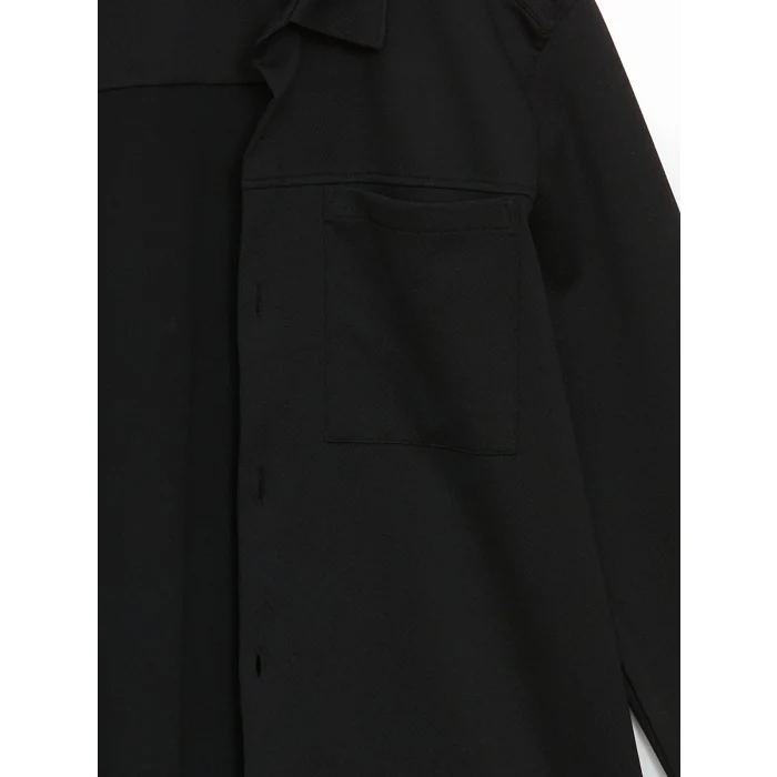 SOUTHBLUE Siyah Regular Fit Uzun Kollu Erkek Gömlek Ceket