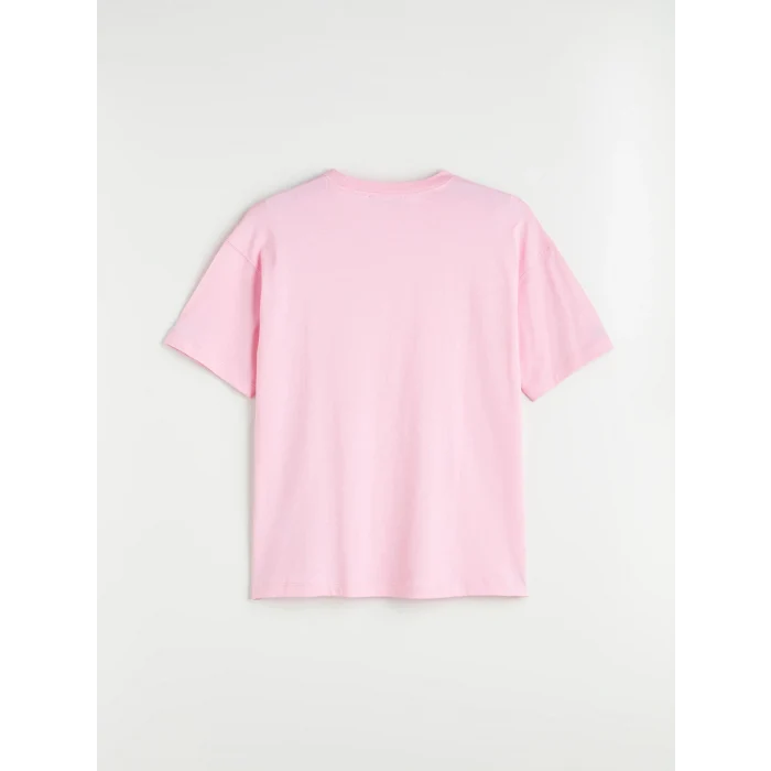 LCW Vision Pembe Valencia Baskılı Oversize Kadın Tişört