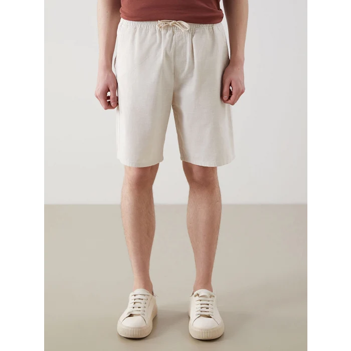 XSIDE Bej Standart Kalıp Poplin Erkek Şort
