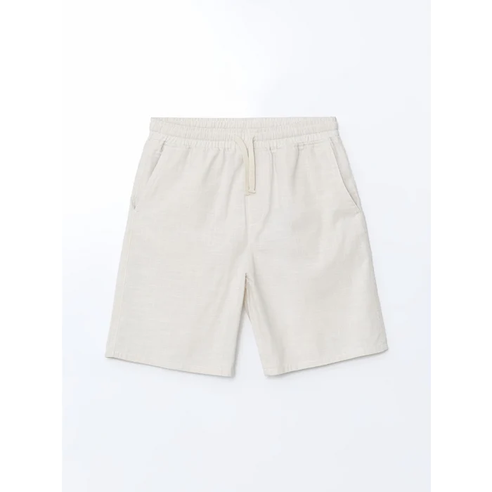XSIDE Bej Standart Kalıp Poplin Erkek Şort