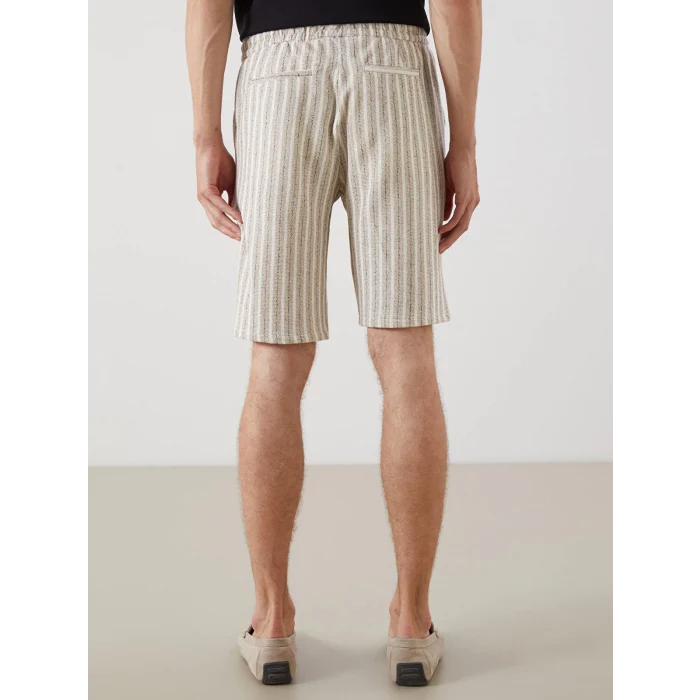 LCW Vision Bej Standart Kalıp Çizgili Erkek Şort