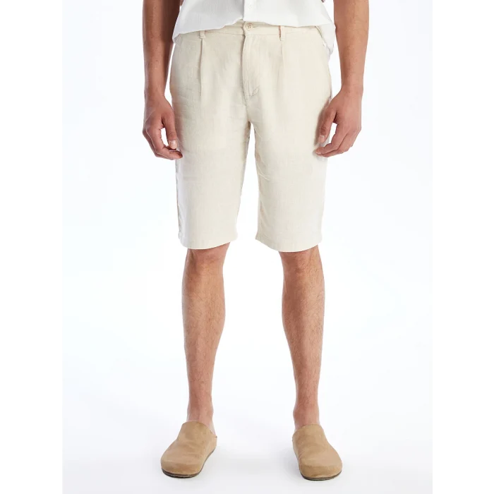 SOUTHBLUE Bej Standart Kalıp Keten Karışımlı Erkek Şort