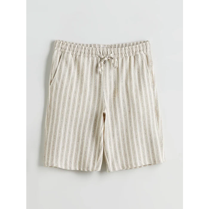 LCW Vision Bej Standart Kalıp Çizgili Erkek Şort