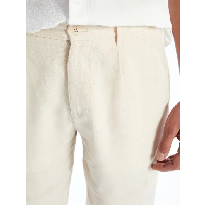 SOUTHBLUE Bej Standart Kalıp Keten Karışımlı Erkek Şort