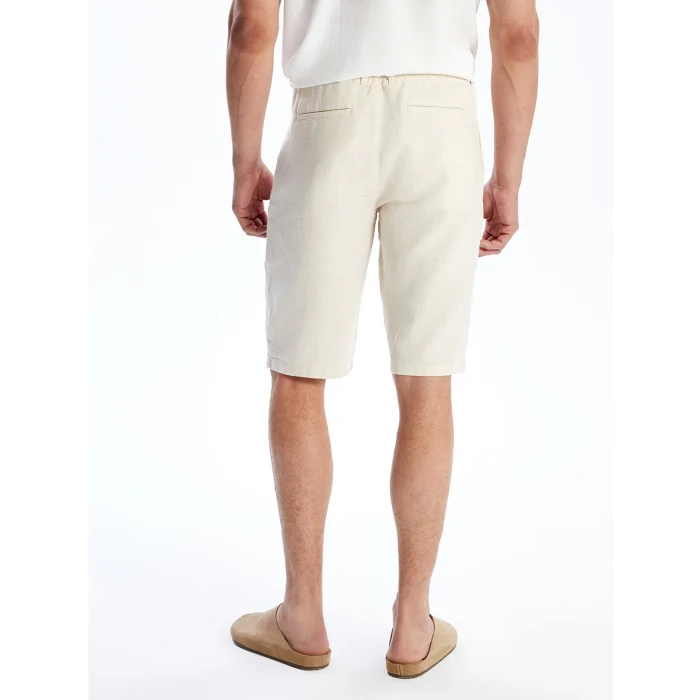 SOUTHBLUE Bej Standart Kalıp Keten Karışımlı Erkek Şort