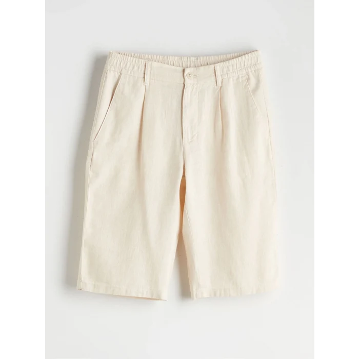 SOUTHBLUE Bej Standart Kalıp Keten Karışımlı Erkek Şort