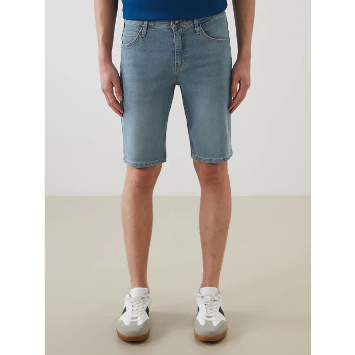 LCW Jeans Yeşil Süper Skinny Fit Erkek Jean Şort