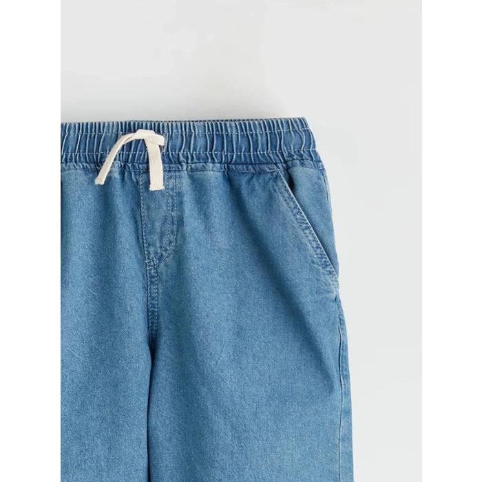 LCW Kids Indigo Beli Lastikli Erkek Çocuk Jean Şort