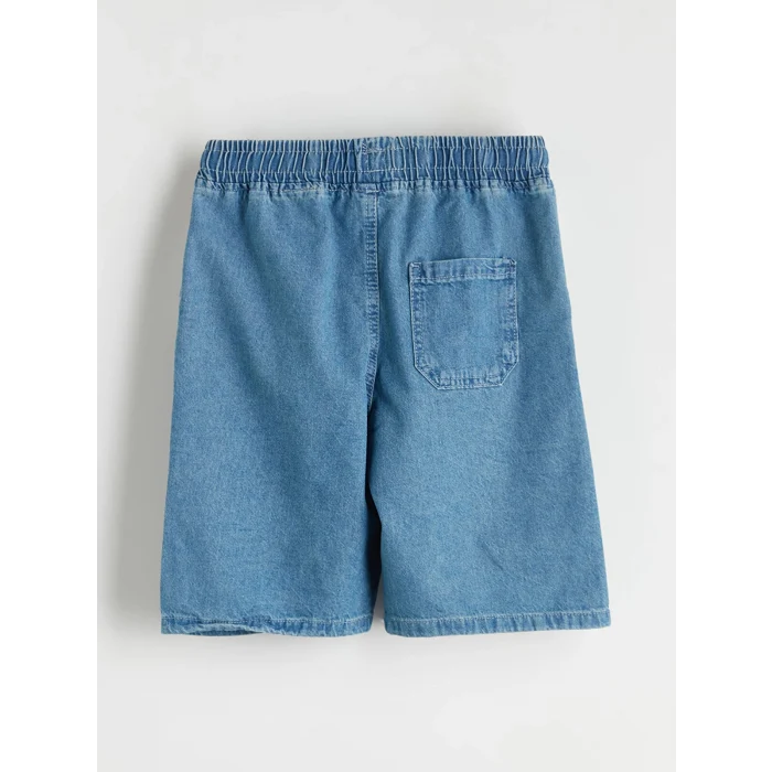 LCW Kids Indigo Beli Lastikli Erkek Çocuk Jean Şort