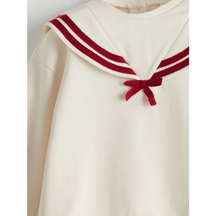 LCW Kids Ekru Kurdele Kız Çocuk Sweatshirt ve Tayt 2li