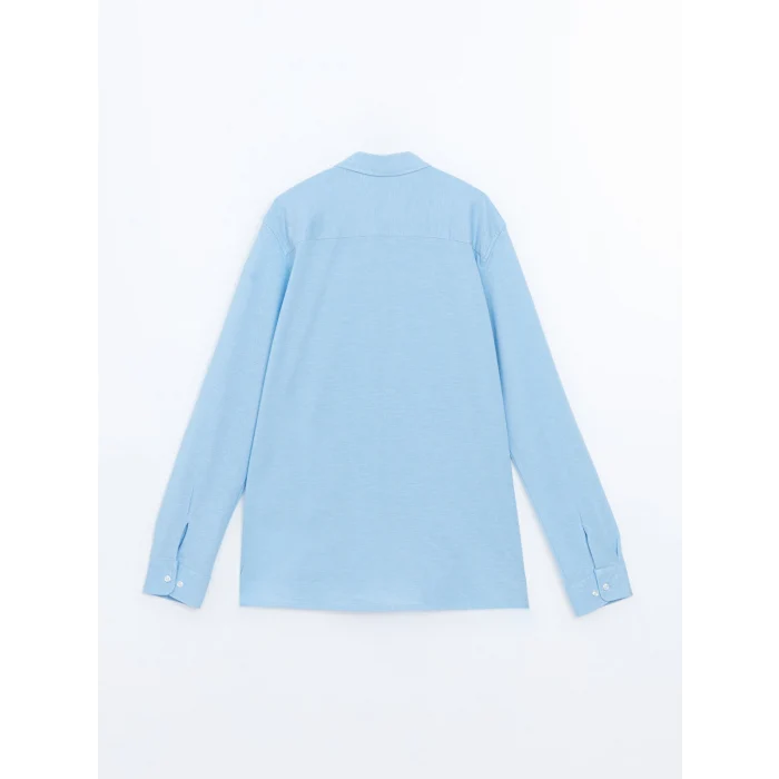 LCW Vision Mavi Slim Fit Uzun Kollu Oxford Erkek Gömlek