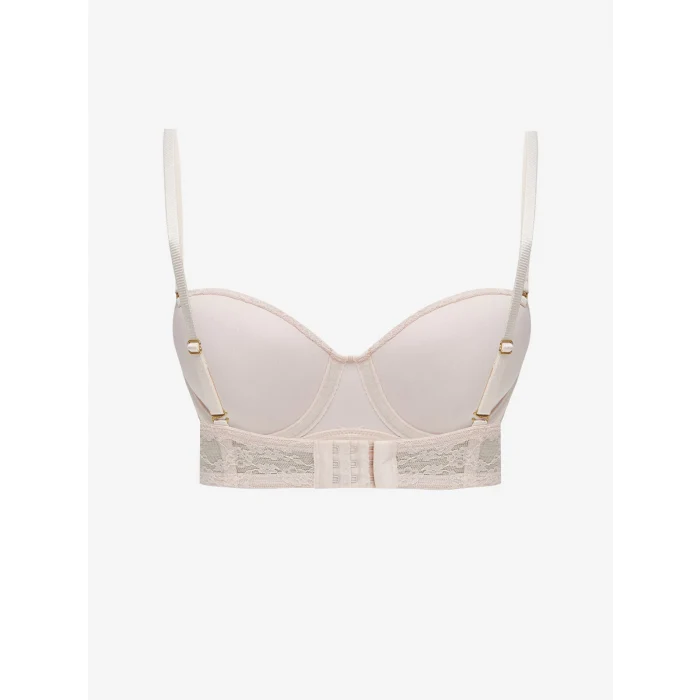 LCW DREAM Pembe Balenli Dolgusuz Dantelli Straplez Sütyen
