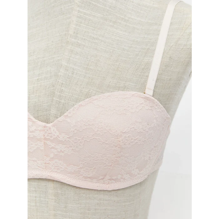 LCW DREAM Pembe Balenli Dolgusuz Dantelli Straplez Sütyen
