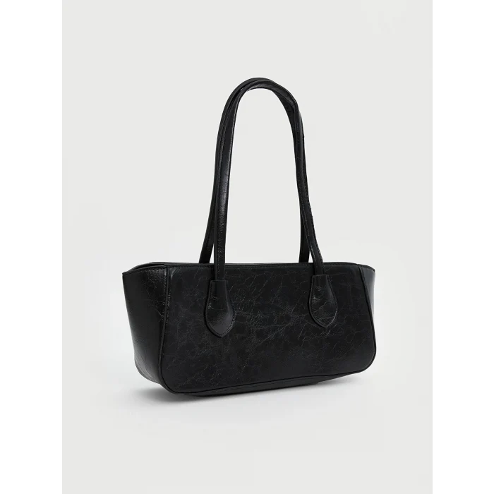 LCW ACCESSORIES Siyah Deri Görünümlü Kadın Omuz Çantası