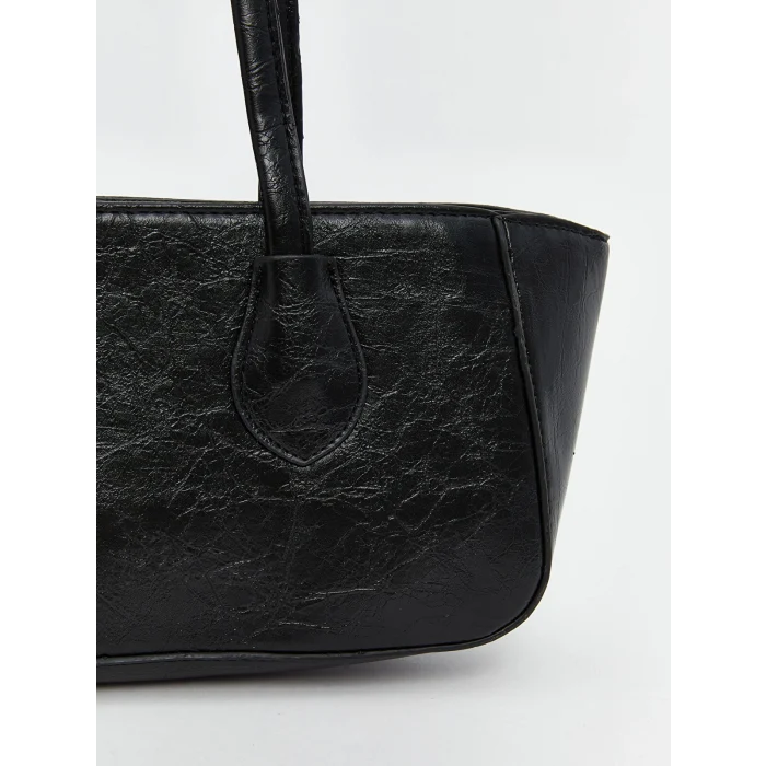 LCW ACCESSORIES Siyah Deri Görünümlü Kadın Omuz Çantası