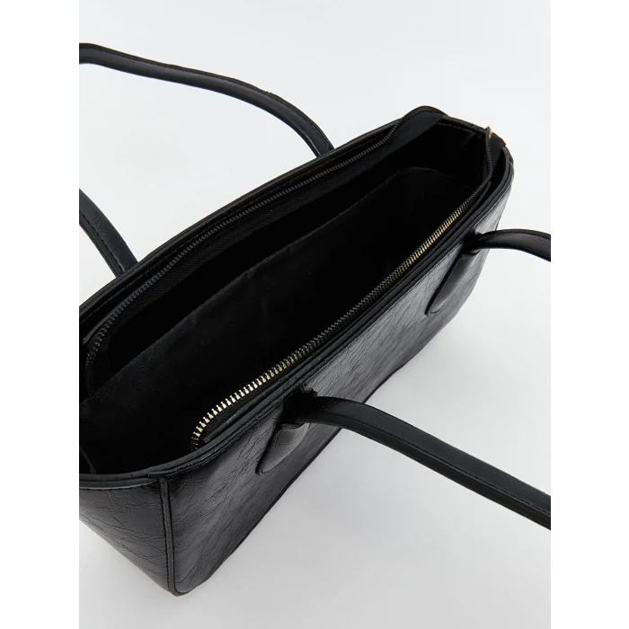 LCW ACCESSORIES Siyah Deri Görünümlü Kadın Omuz Çantası