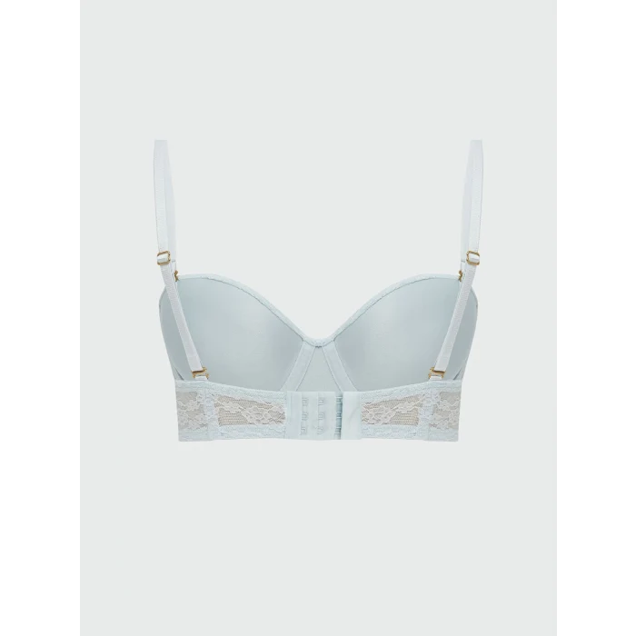 LCW DREAM Mavi Balenli Dolgusuz Dantelli Straplez Sütyen