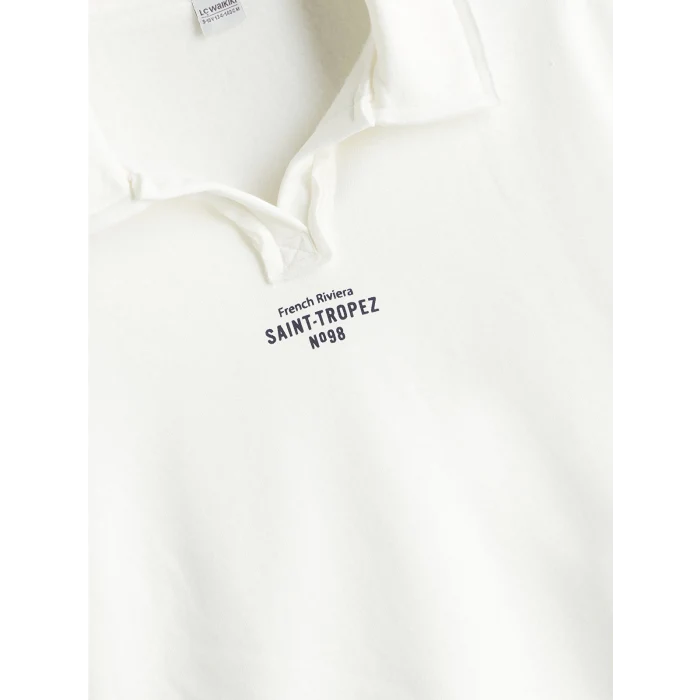 LCW Kids Ekru Polo Yaka Kız Çocuk Sweatshirt