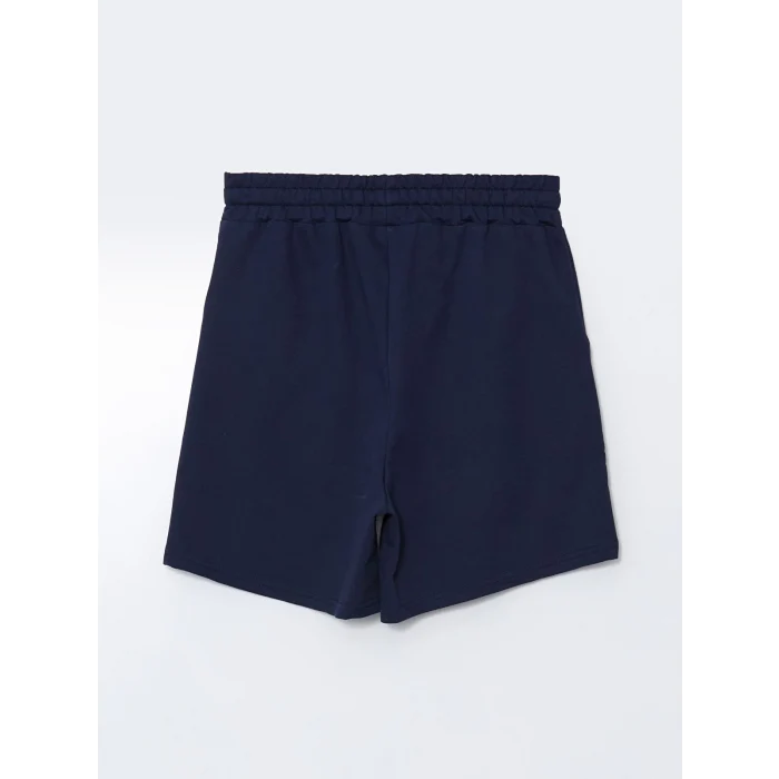 XSIDE Lacivert Beli Lastikli California Baskılı Kadın Şort