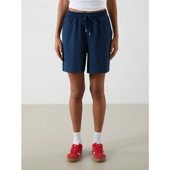 XSIDE Lacivert Beli Lastikli Kadın Şort