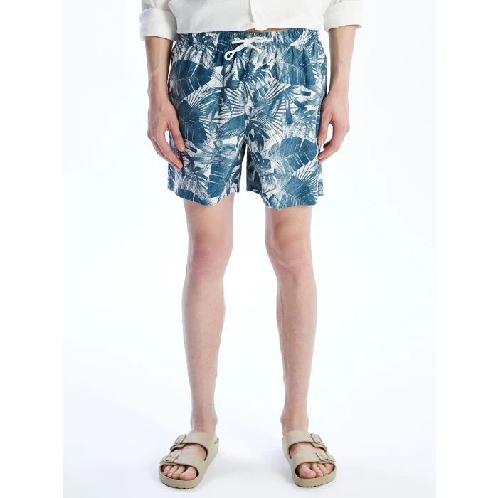 XSIDE Yeşil Kısa Boy Desenli Erkek Deniz Şortu