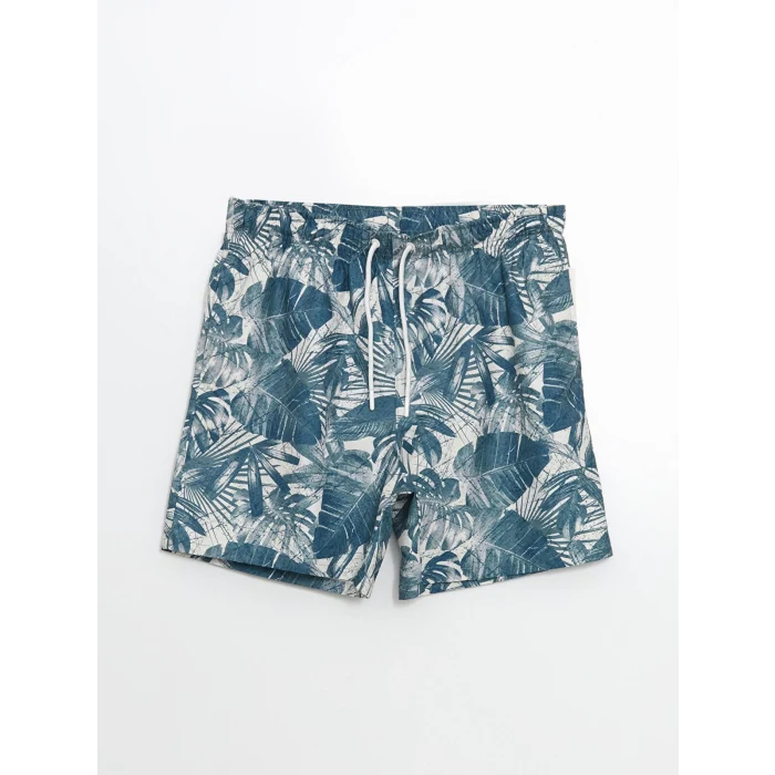 XSIDE Yeşil Kısa Boy Desenli Erkek Deniz Şortu