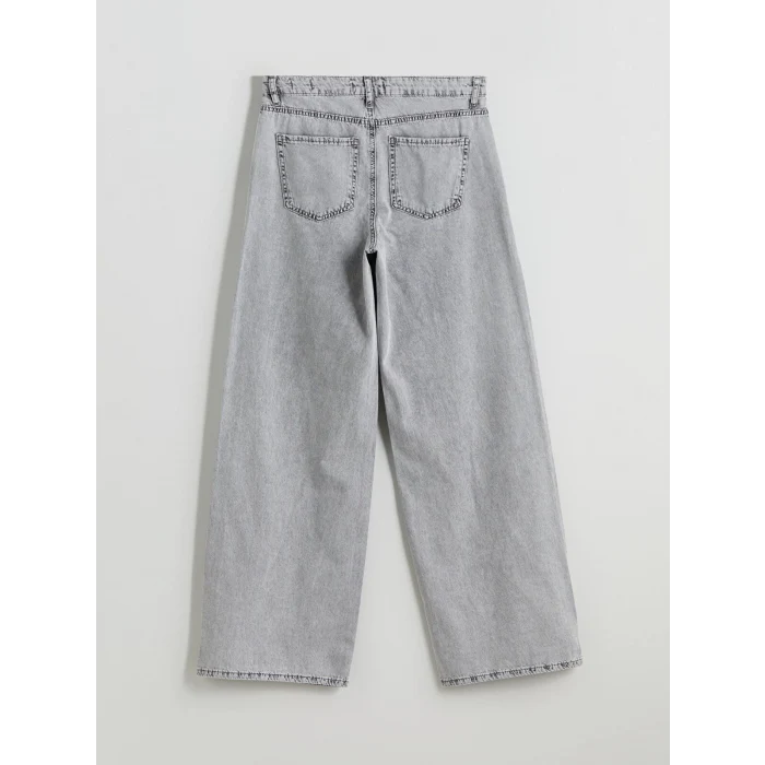 LCW Jeans Gri Wideleg Kadın Jean Pantolon