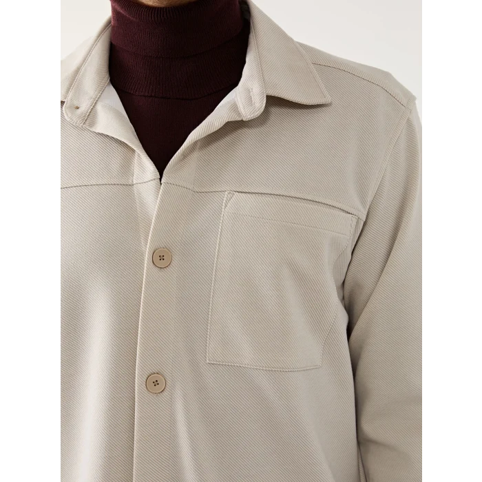 SOUTHBLUE Bej Regular Fit Uzun Kollu Erkek Gömlek Ceket