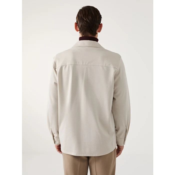 SOUTHBLUE Bej Regular Fit Uzun Kollu Erkek Gömlek Ceket